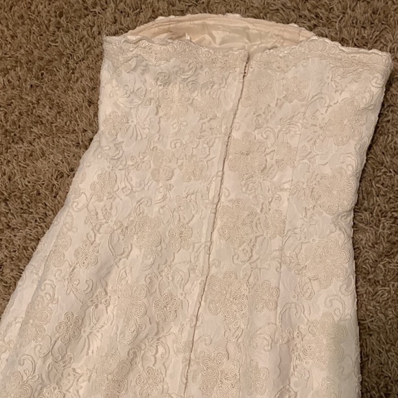 VINTAGE OFF WHITE LACE DRESS - Picture 4 of 11